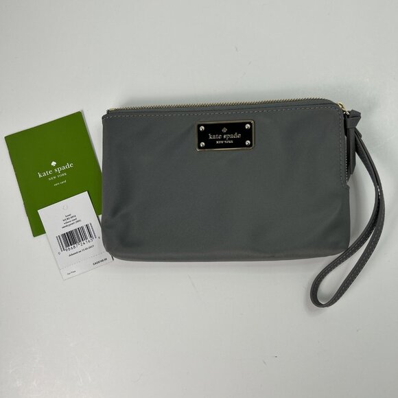 Kate Spade Leoni Wristlet Purse Wallet Pouch Card Case Wilson Road Smokypearl - Picture 1 of 9